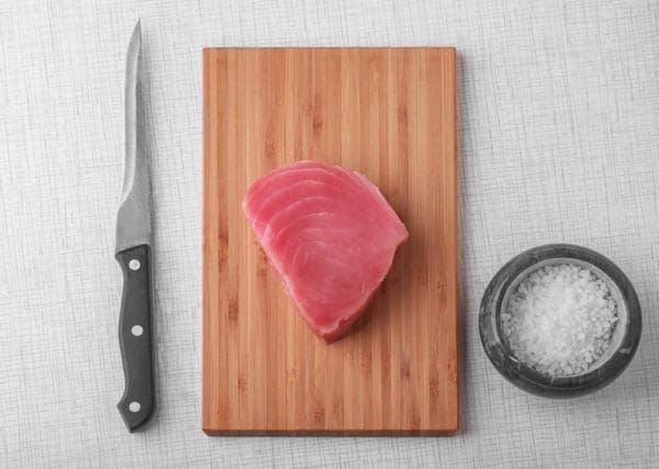 raw uncooked tuna steak P42KNEU